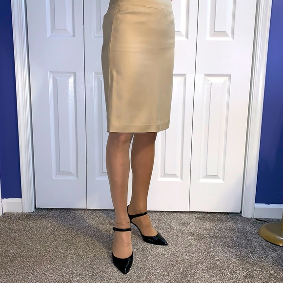 Used Banana Republic Tan Pencil Skirt Size 0 - Picture 2 of 7